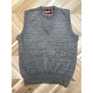 VTG Moss Creek Trade‎ WMNS S Wool Blend Argyle Sweater Vest Taupe Preppy Indie